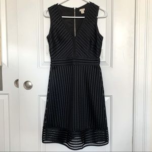 J. Crew Black Eyelet Mesh Sleeveless A-Line Dress